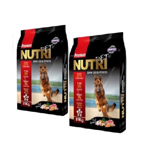 غذای خشک سگ نوتری پت مدل Premium %29 وزن 15 کیلوگرم بسته دو عددی