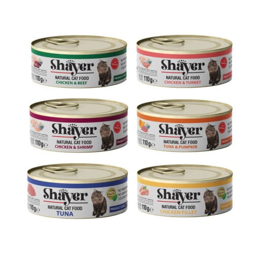 Shayer Cat canned food mix Pack 6x110g 2 510x510 1