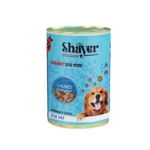 Shayer Chunky Dog Food Chicken and Pasta in Cheese sauce 400g 510x510 1